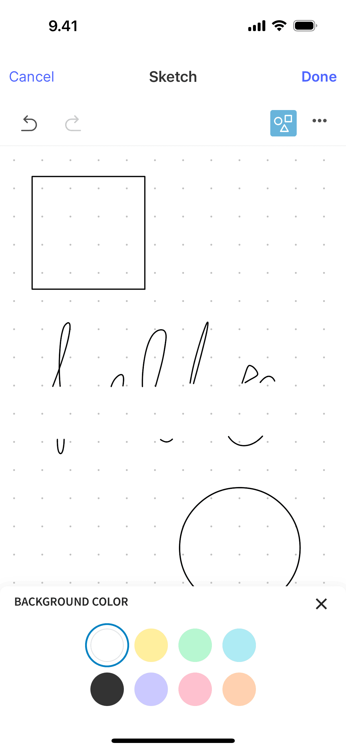 Adding background color on Evernote (ios) screen 2