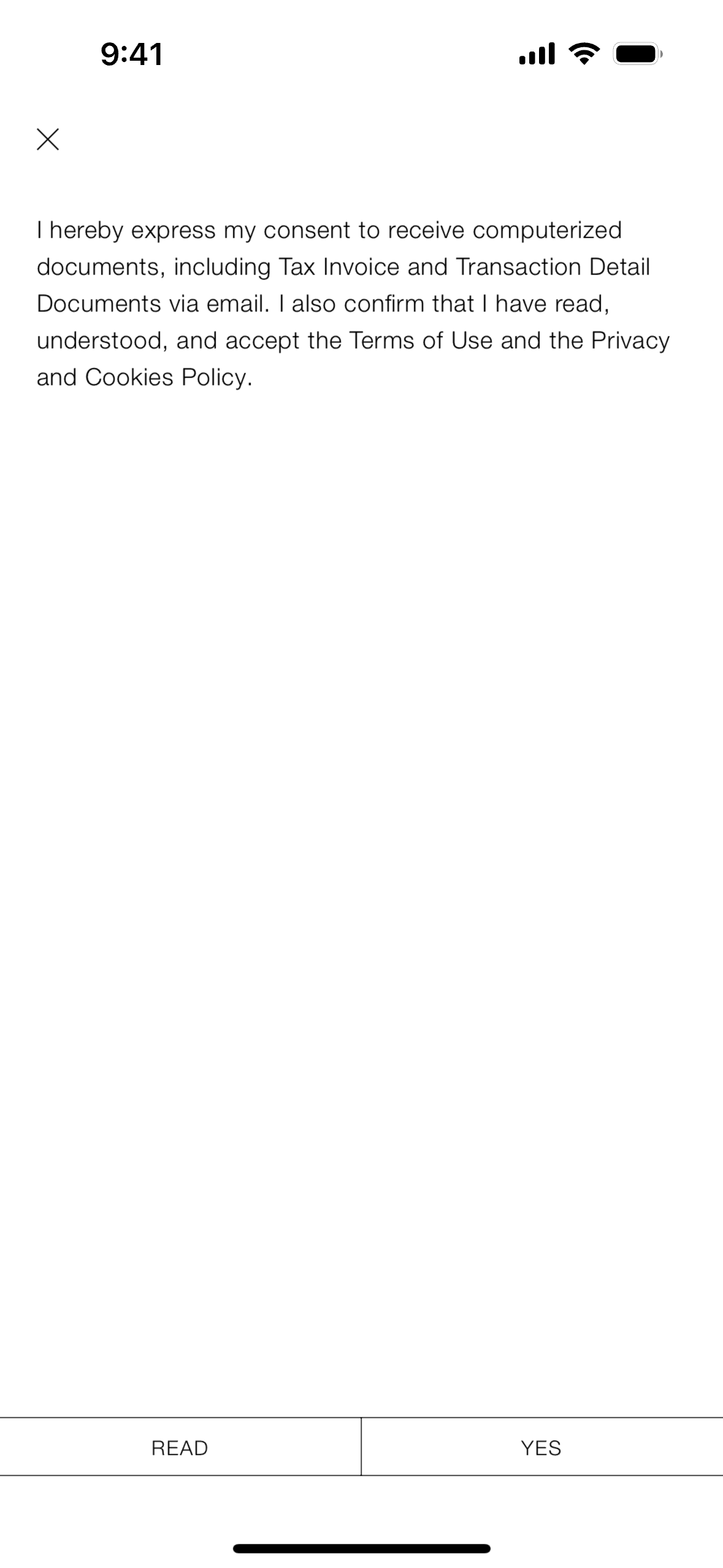 Onboarding on ZARA (ios) screen 9