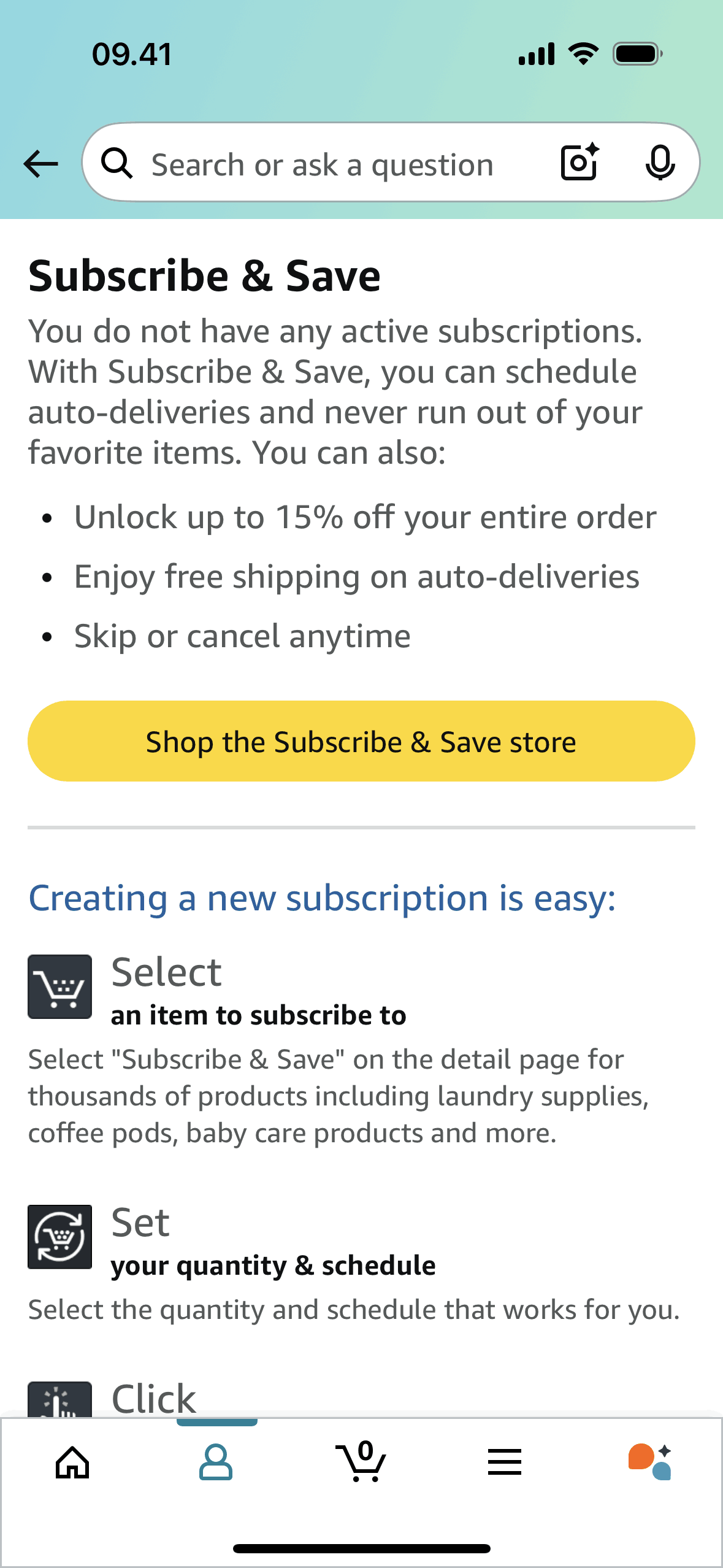 Buy Again on Amazon Shopping (ios) screen 3