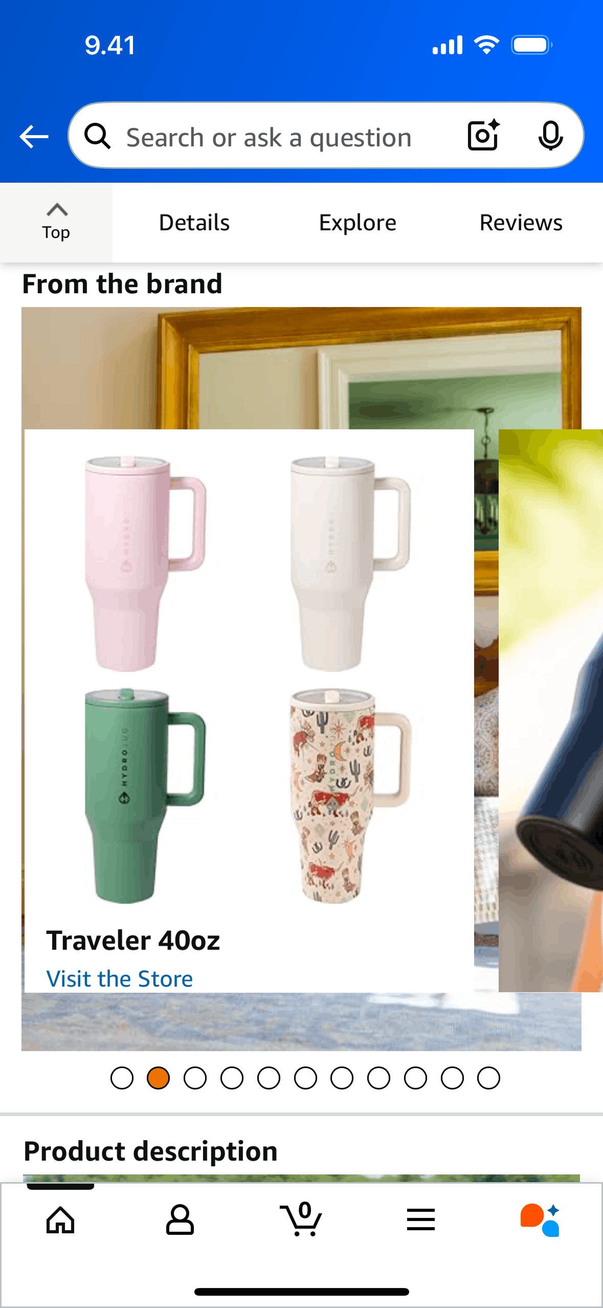 Product detail on Amazon Shopping (ios) screen 12