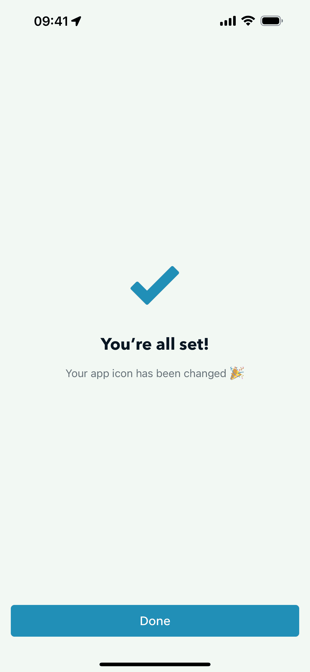 Changing app icon on Monzo (ios) screen 4