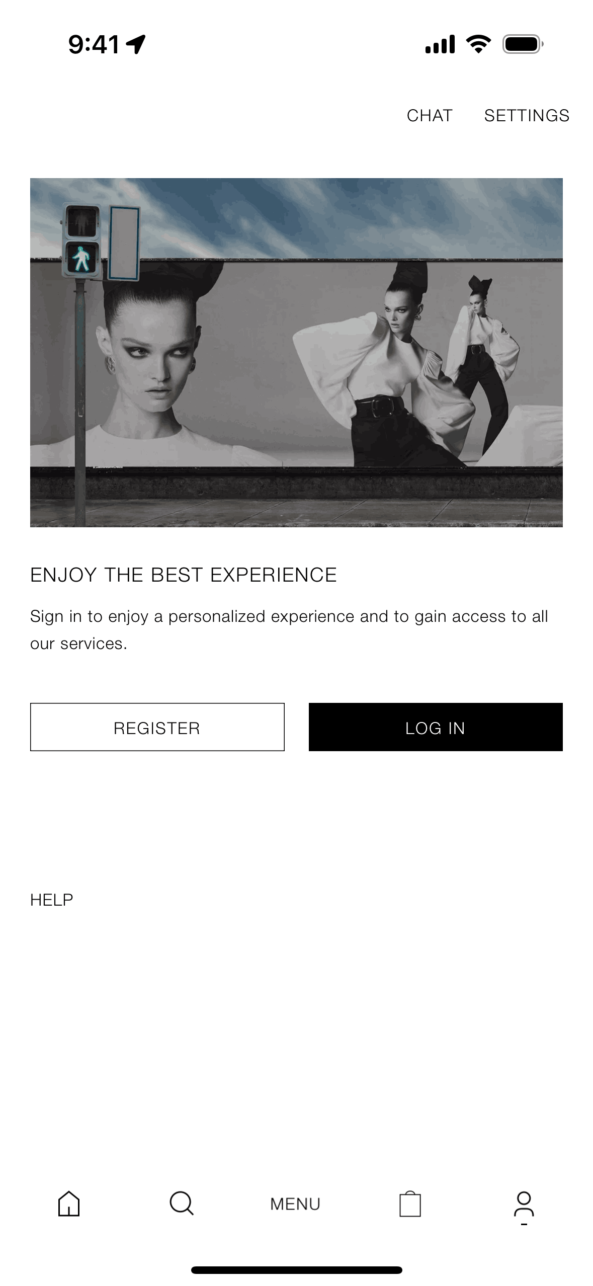 Logging in on ZARA (ios) screen 2