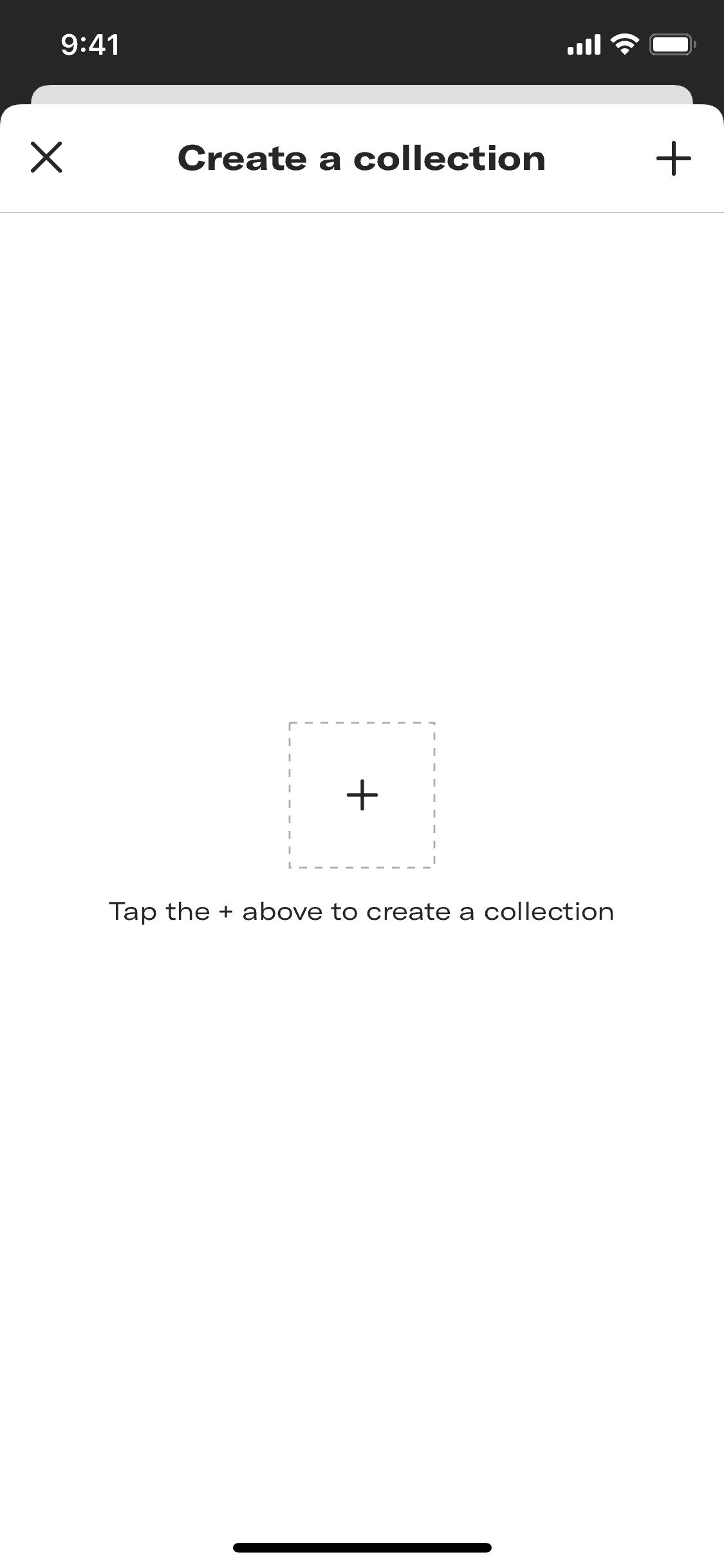 Saving a product to a new collection on Depop (ios) screen 3