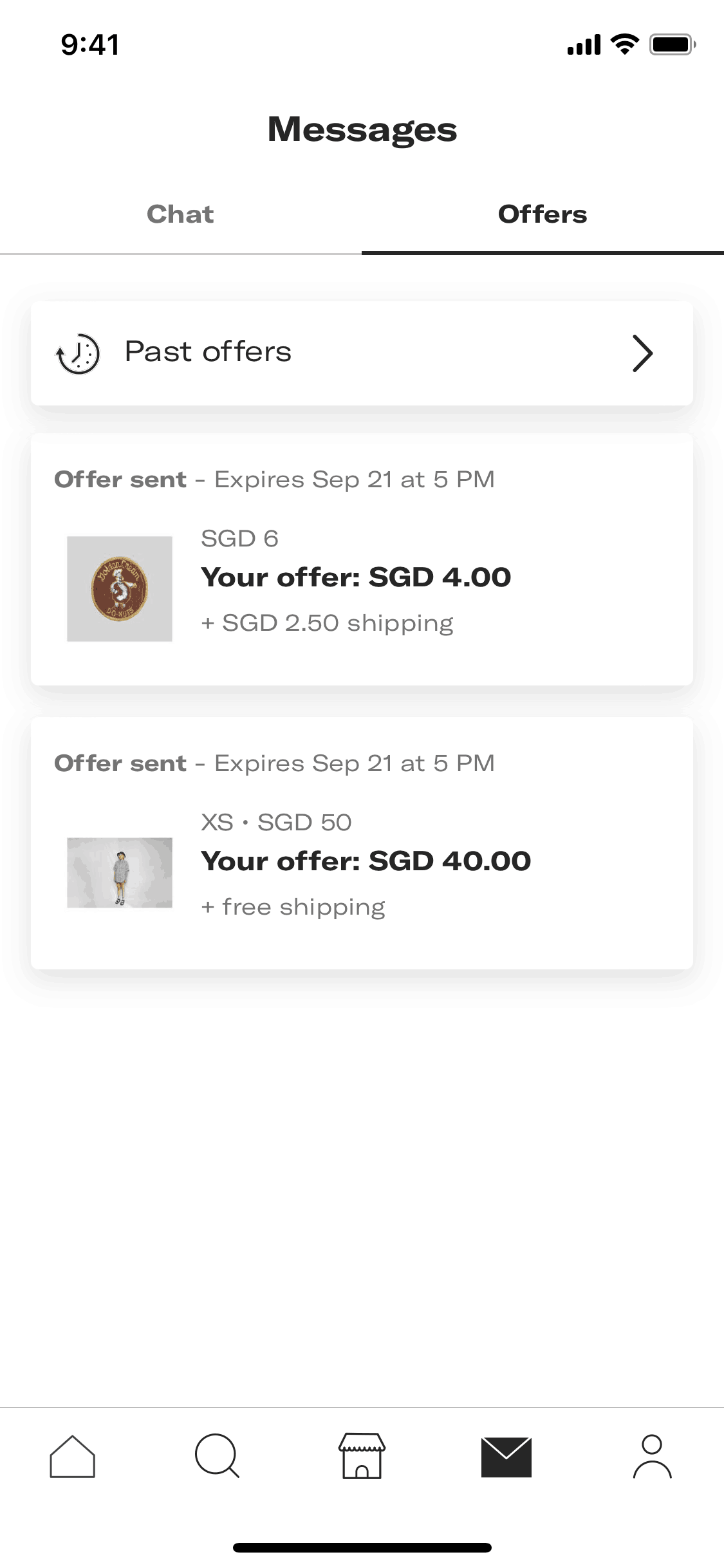 Offers on Depop (ios) screen 2