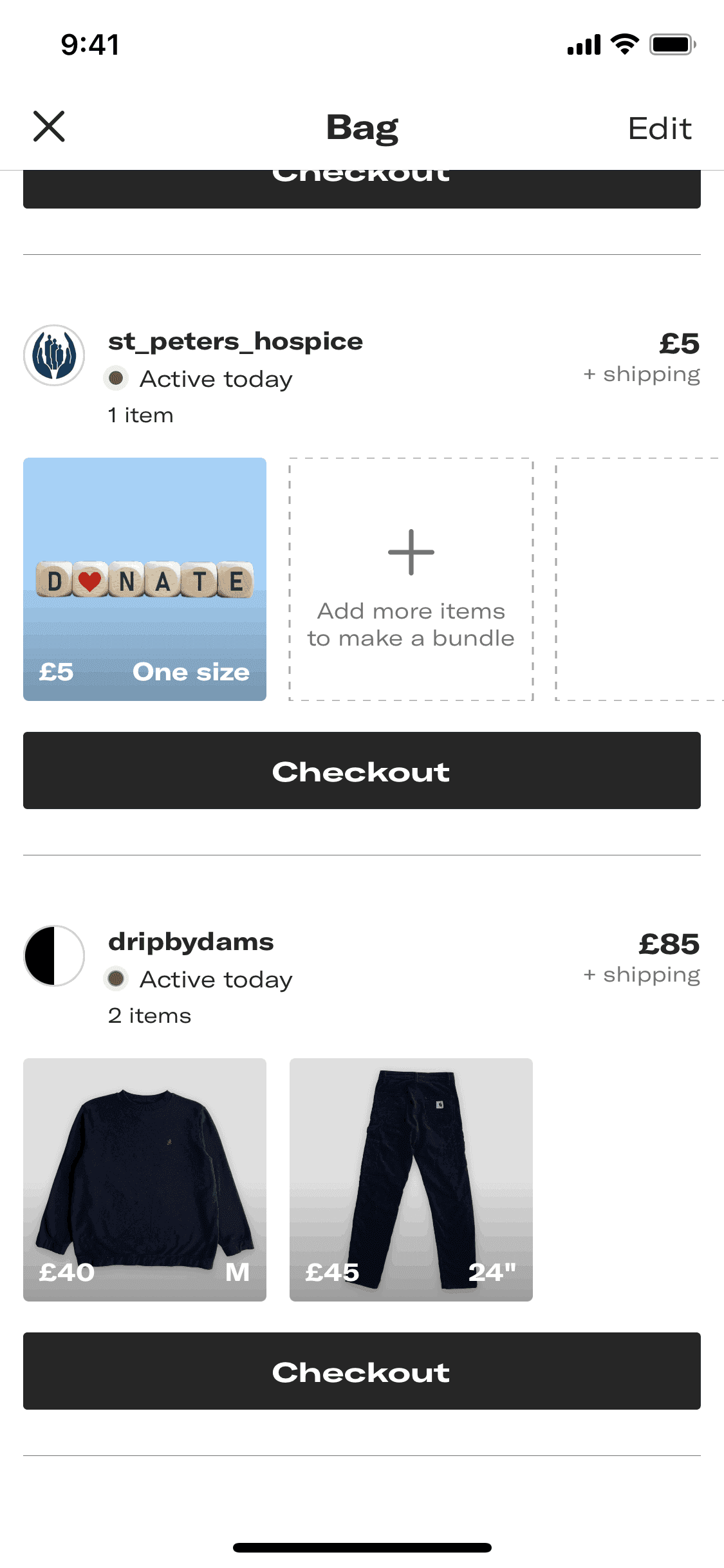 Bag on Depop (ios) screen 2