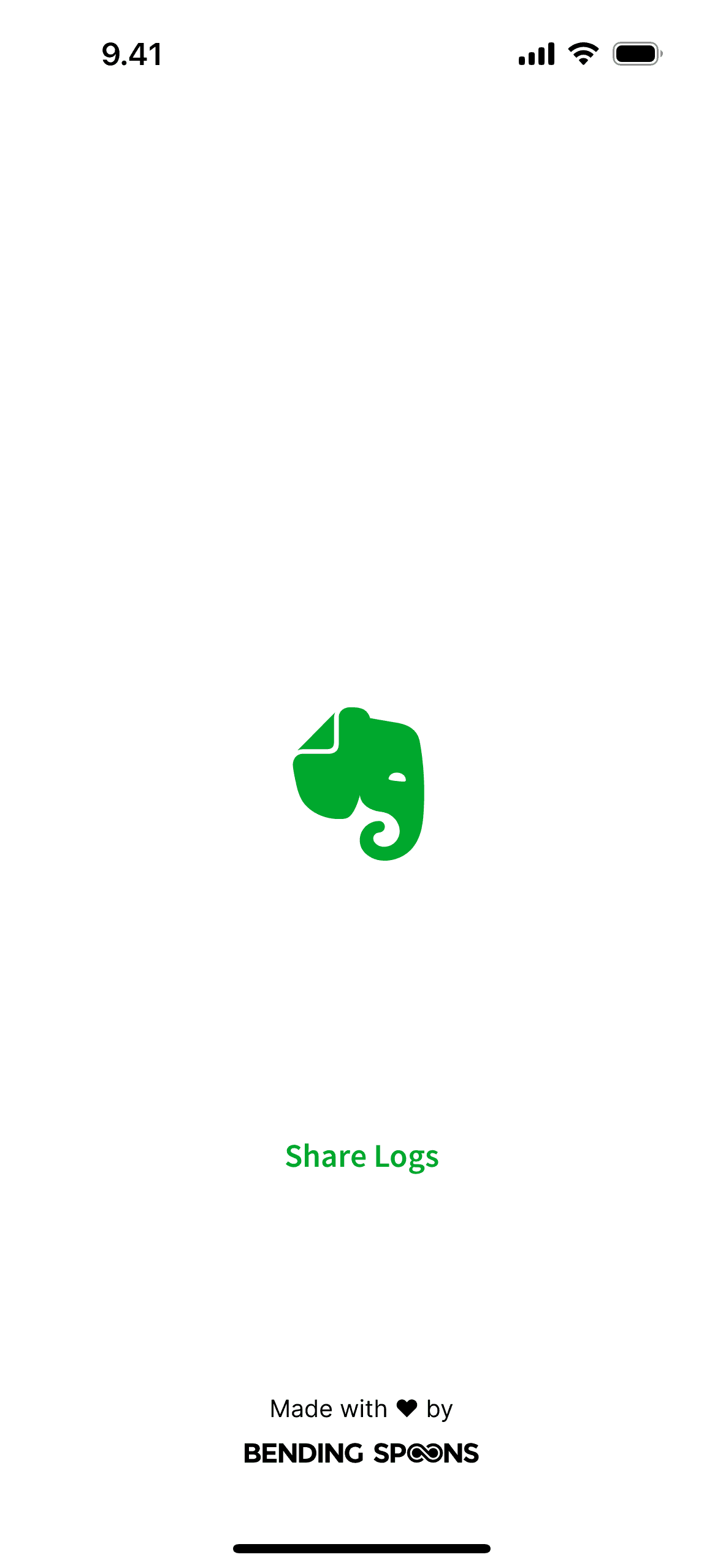 Logging in on Evernote (ios) screen 3