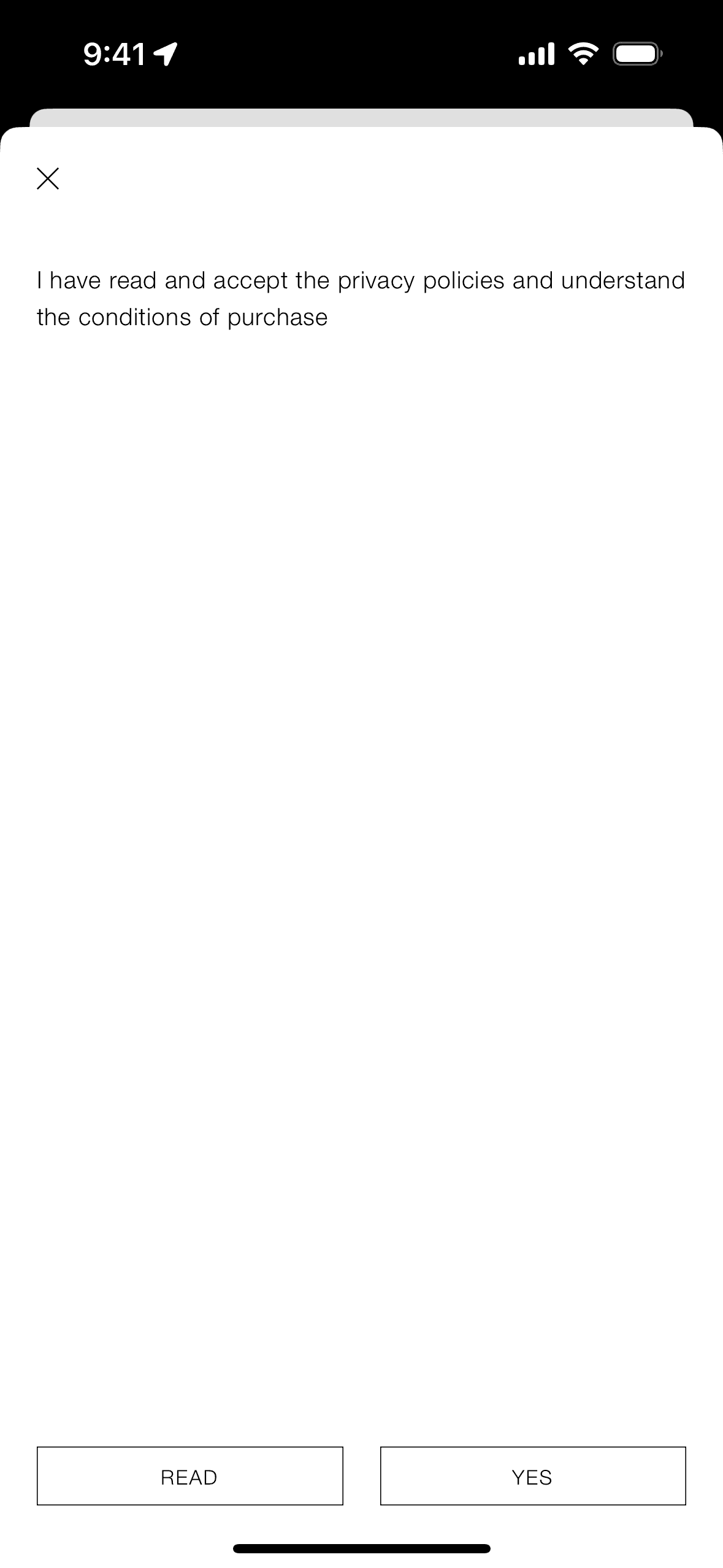 Logging in on ZARA (ios) screen 3