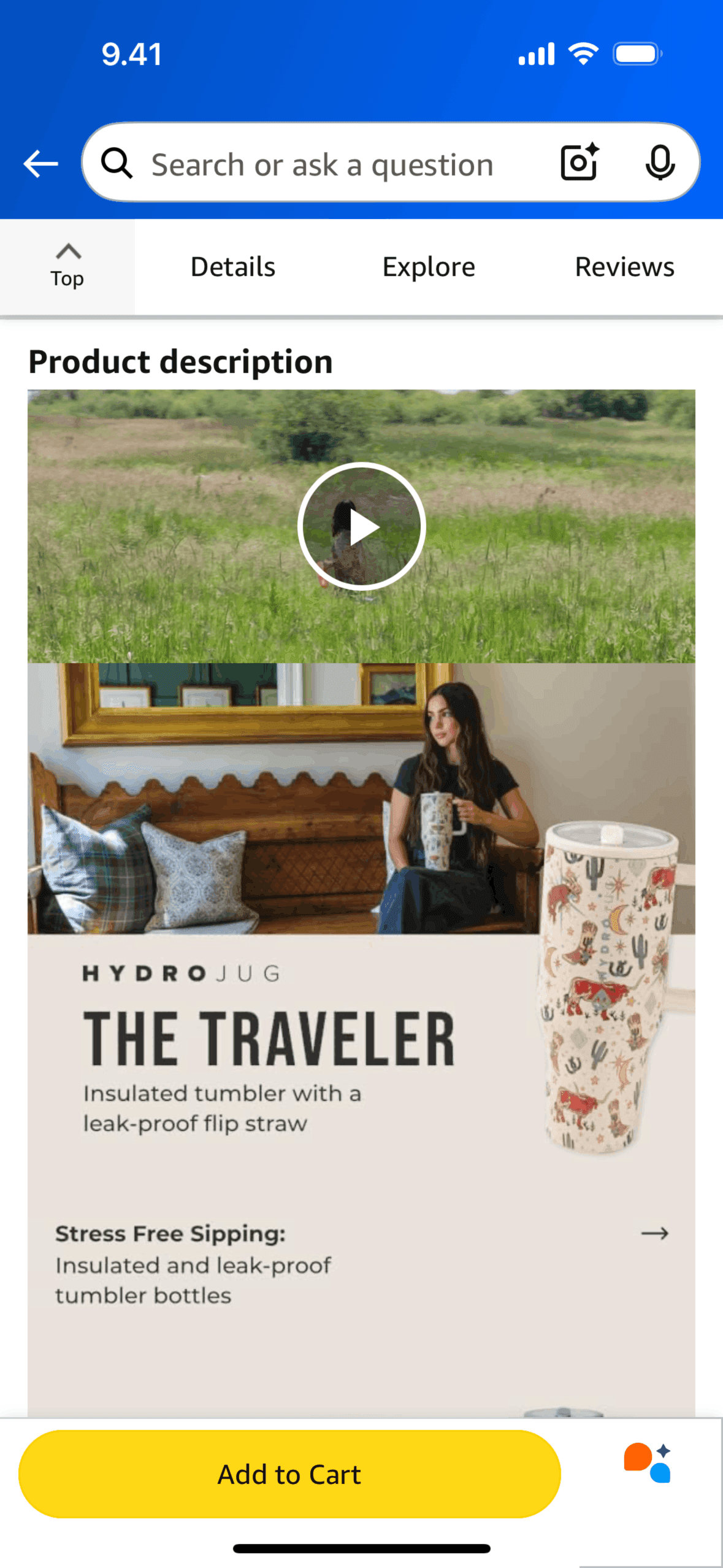 Product detail on Amazon Shopping (ios) screen 13