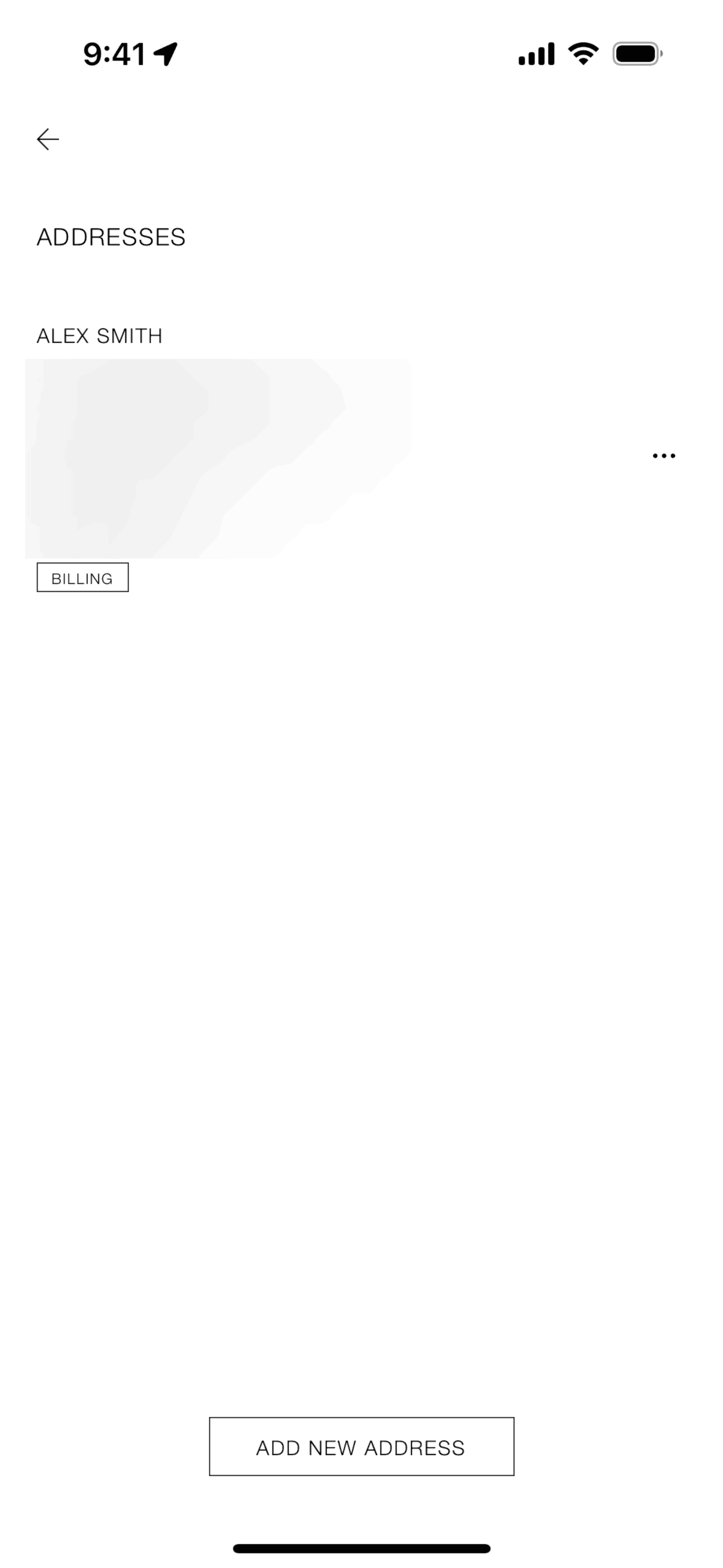 Addresses on ZARA (ios) screen 2