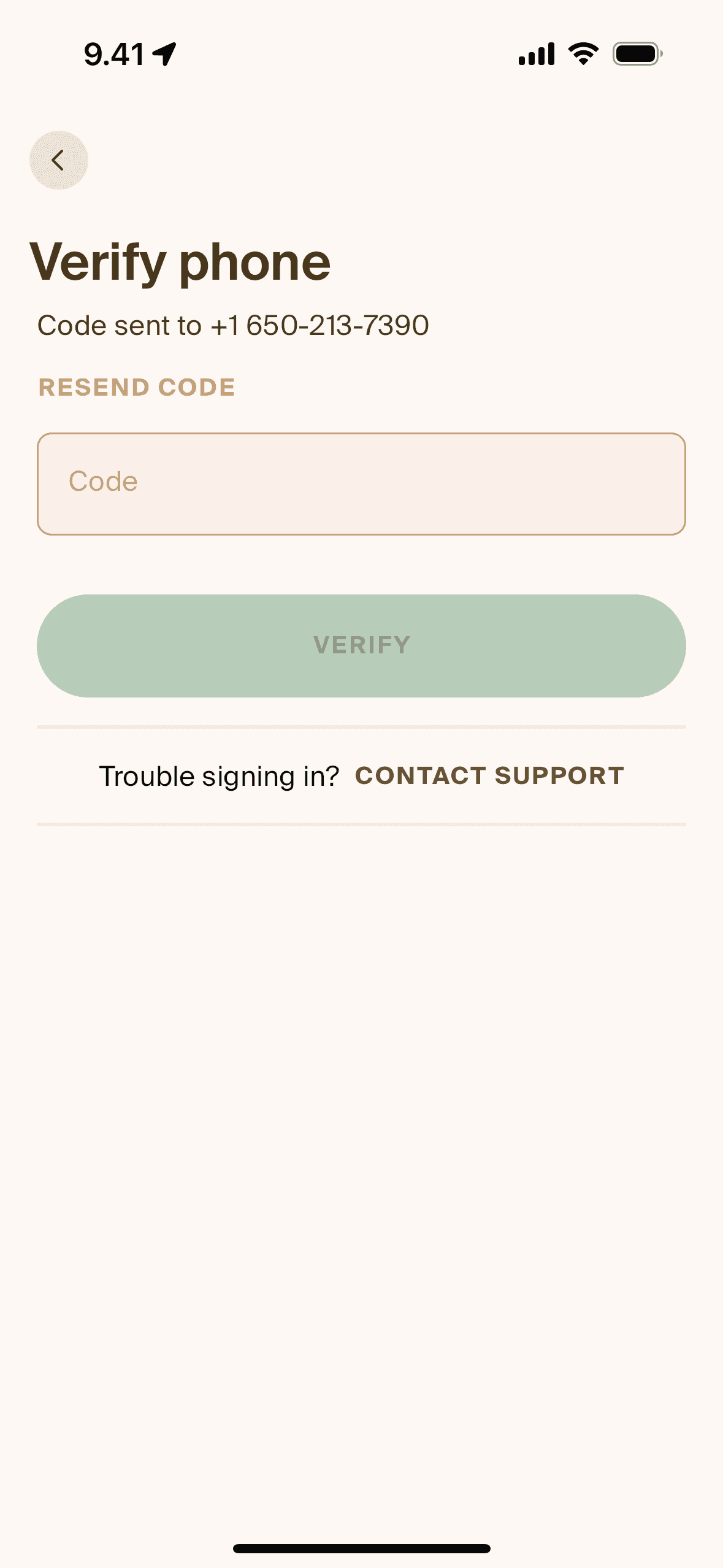 Creating an account on Blank Street (ios) screen 9