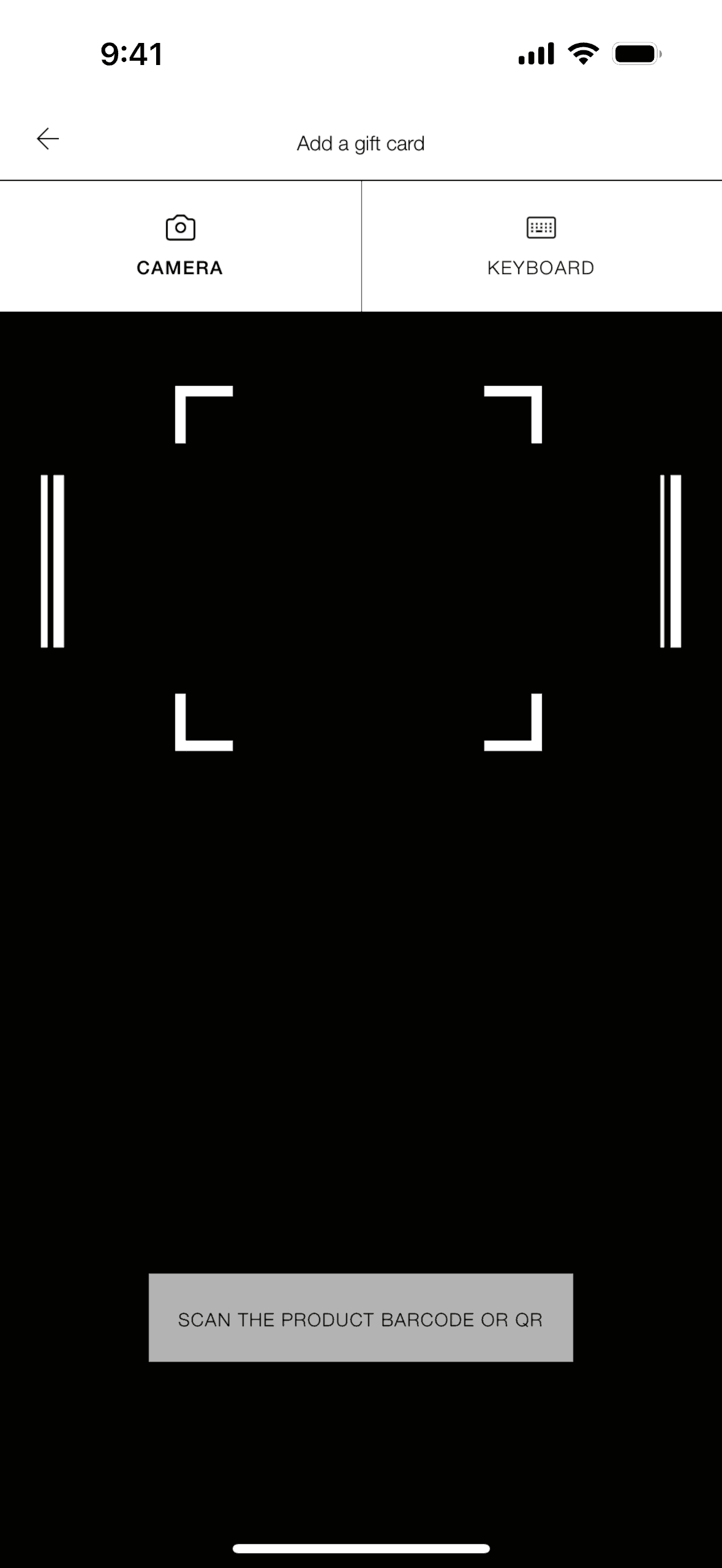 Add a new card on ZARA (ios) screen 3