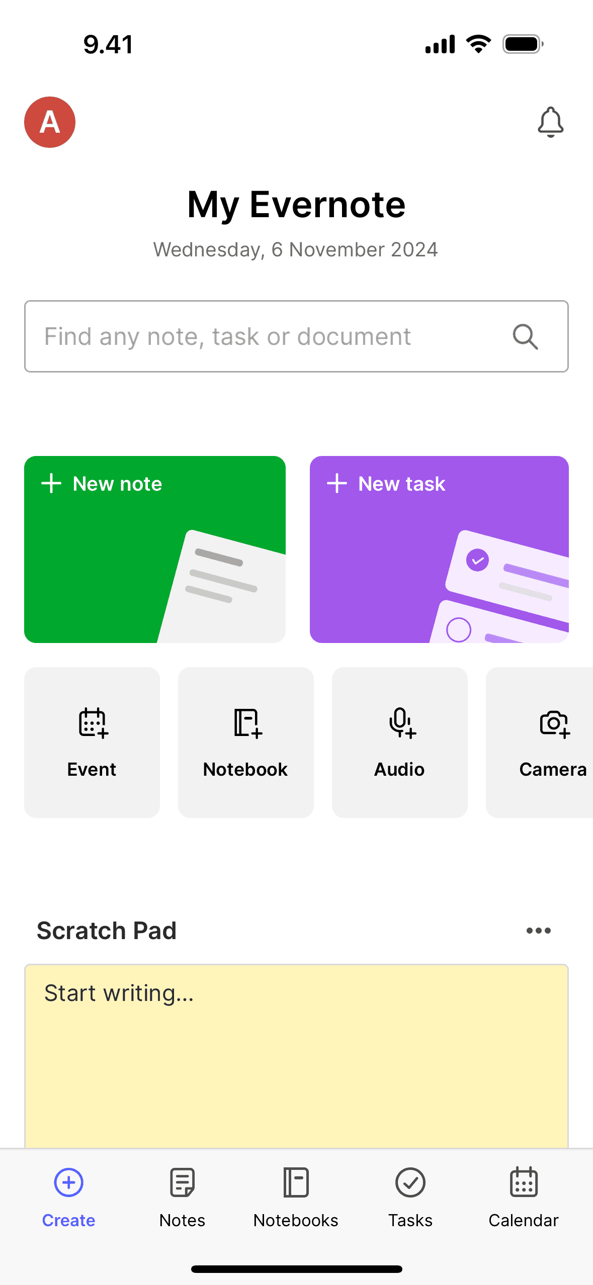 Logging in on Evernote (ios) screen 5