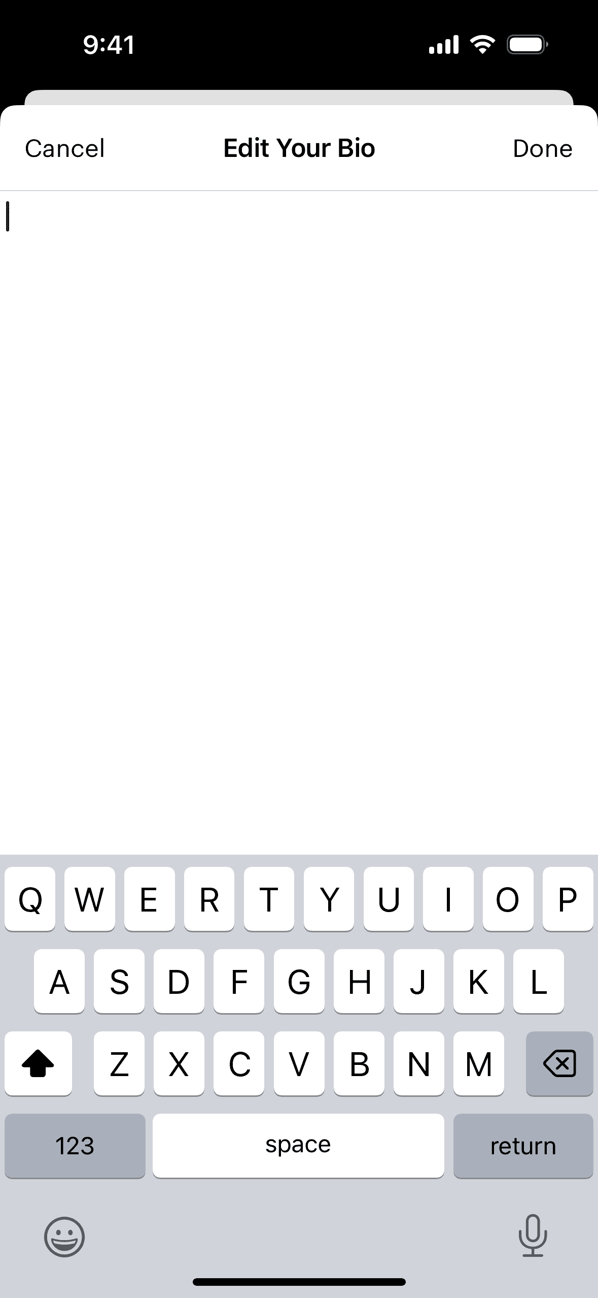 Editing a profile on Etsy (ios) screen 8